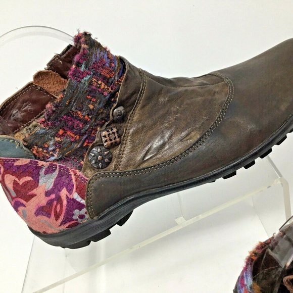 Think! Booties~Leather~Tapestry~Fabric~Metal Studs - Picture 3 of 8